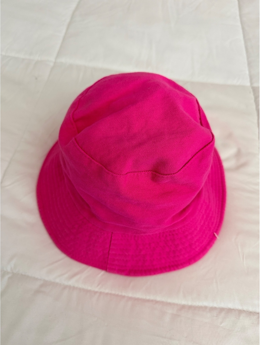 Bright Pink Cotton Bucket Hat with Light Pink Lining